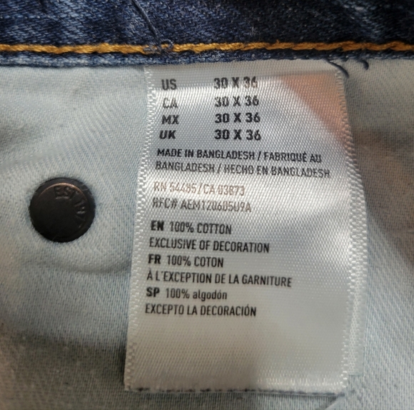 American Eagle Outfitters Dark Blue Straight Jeans Size 30X36 - Picture 8 of 9